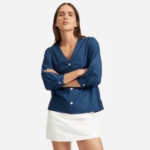 Everlane Silky Cotton Lantern Top